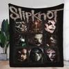 Slipknot Markante Masken Fleece-Decke - Dunkle Heavy Metal Ästhetik Überwurfdecke mit ikonischen Bandmitglied-Masken - Perfec