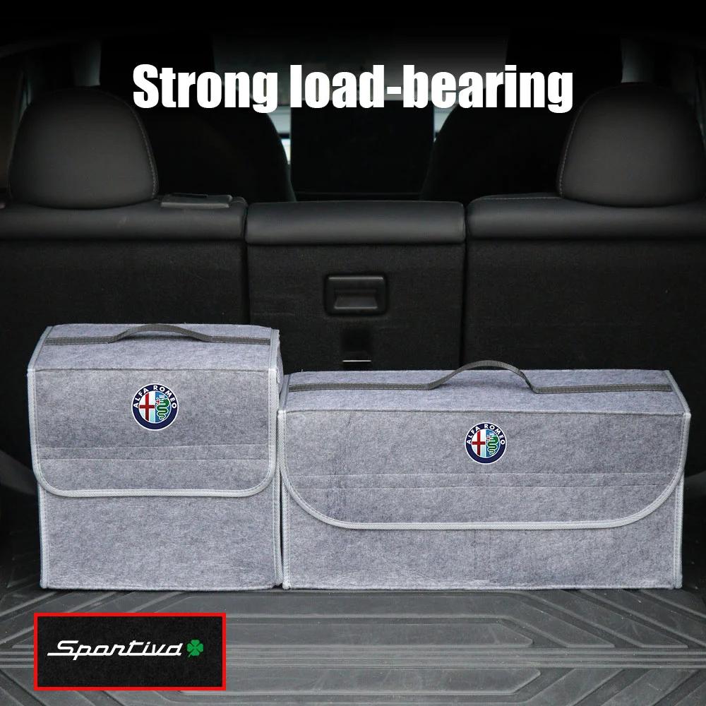 Hub Caps Car Trunk Storage Bag Felt Cloth Organizer Box Auto Accessories For Alfa Romeo 159 147 Giulietta Stelvio 4C MITO 156 GiI