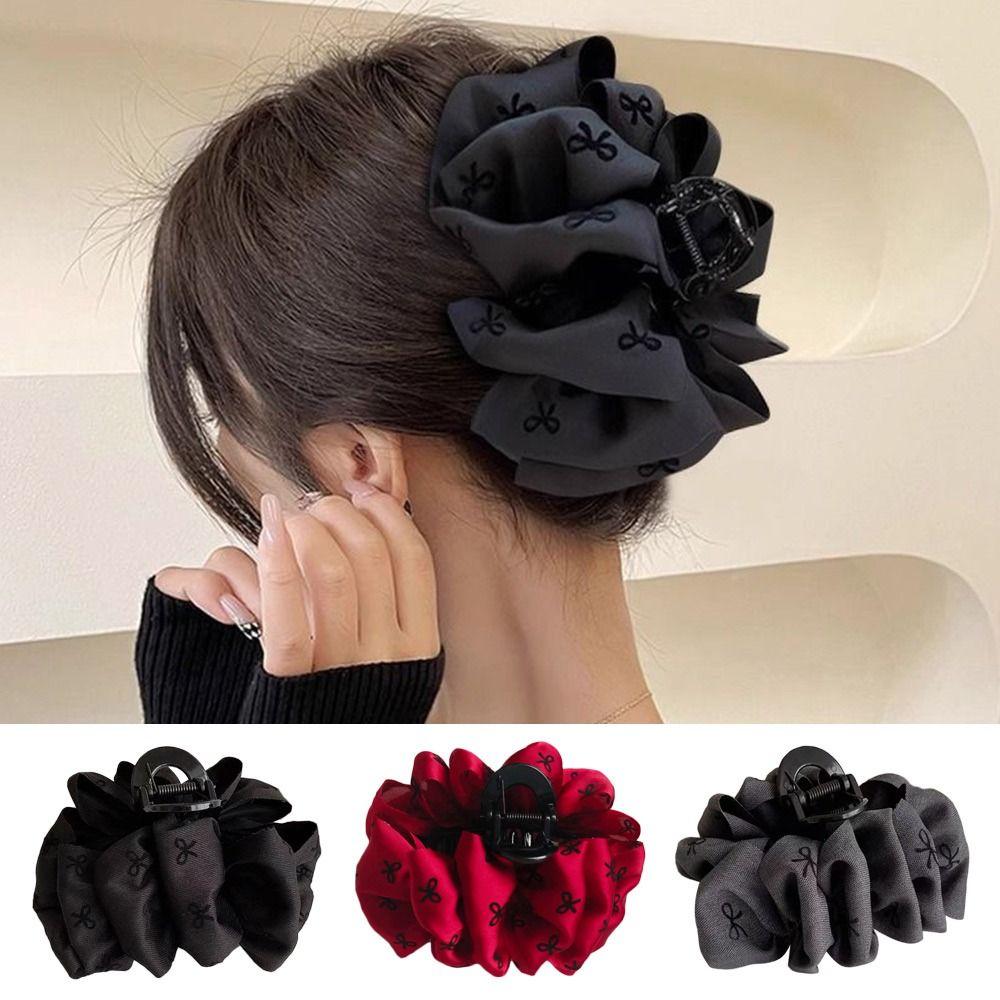 Double-sided Hair Claw Bowknot Shark Clip Fashion Bow Hairgrips for Women Girls