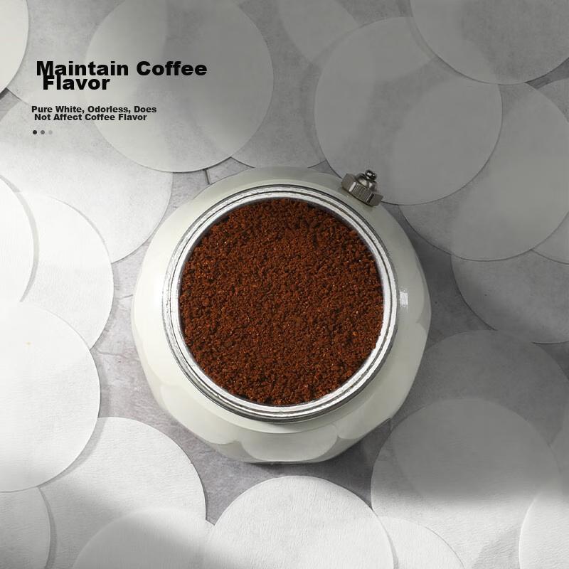 Mongdio Coffee Filter Paper, Moka Pot Filter Paper, Italian Coffee Machine Handle Round Powder Bowl Filter Paper, 60mm, 100 Sheets