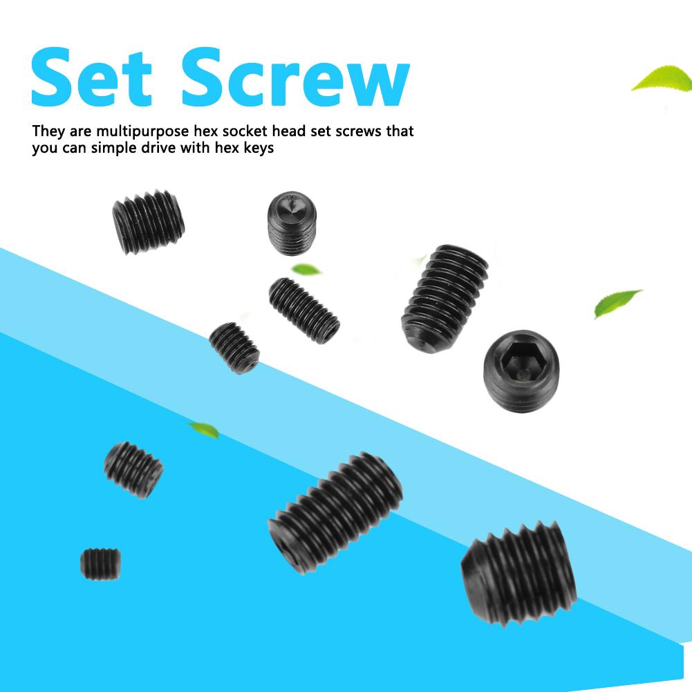 300pcs M3 M4 M5 M6 M8 Hex Socket Grub Set Screws Assortment Kit with Box