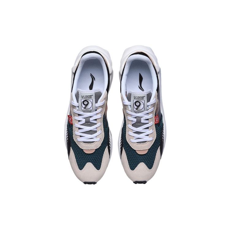 Li Ning Square Running Shoes Men's Low top Ocean Blue/Cassava Apricot/Black AGCR039-2