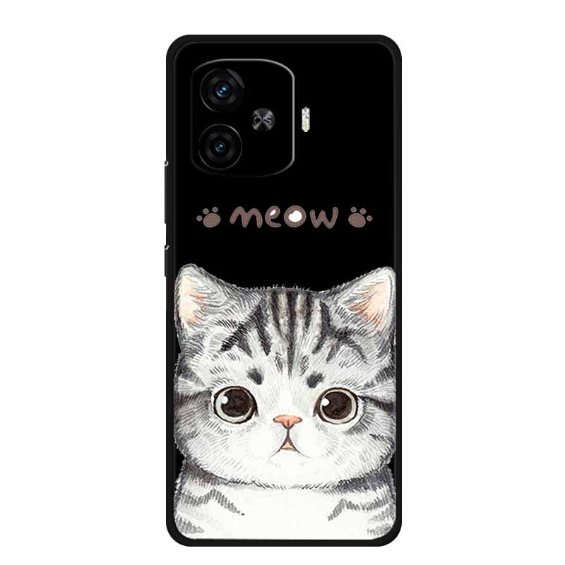 Black Silicone Case For Vivo iQOO Z9 Turbo Plus Case Z 9 Turbo Coque Soft Back Cover For Vivo iQOO Z9 Turbo Phone Case Cartoon