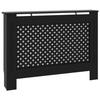 Black Radiator Cover - VidaXL - 112x19x81 Cm - MDF - Storage Space for Books and Ornaments