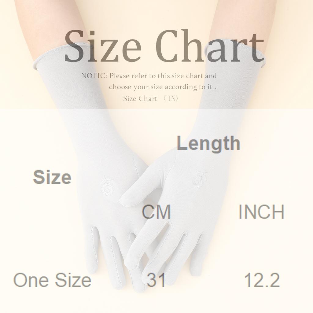 Sun Protection Long Thin Ladies Gloves Embroidered Breathable Summer Fashionable Business Elegant Stylish Polyester Gloves