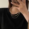 European and American style multi-layer stacking wearing retro chain necklace female tide Internet celebrity collarbone chain female simple 