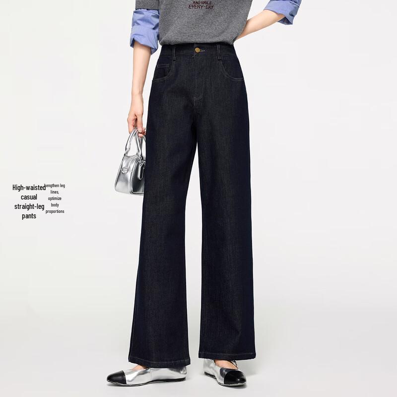 

FivePlus Autumn/Winter High-Waisted Straight-Leg Casual Pants