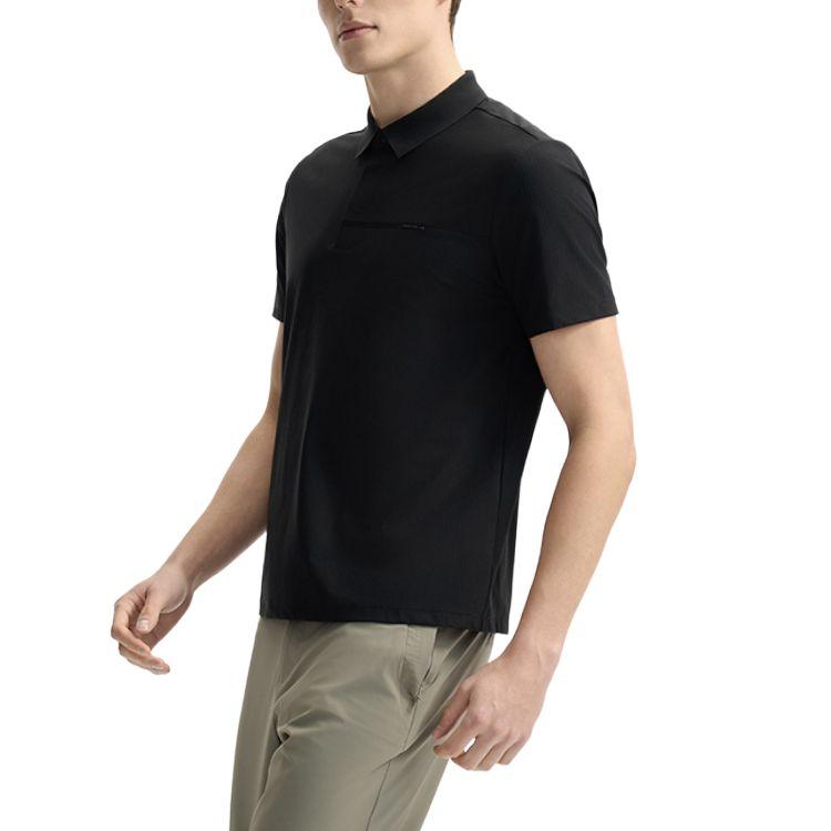 Fila White Cool Breathable Soft Comfortable Business Casual Versatile Simple Short Sleeve Polo Shirt Men Polo Shirts Black F11M523123F-BK