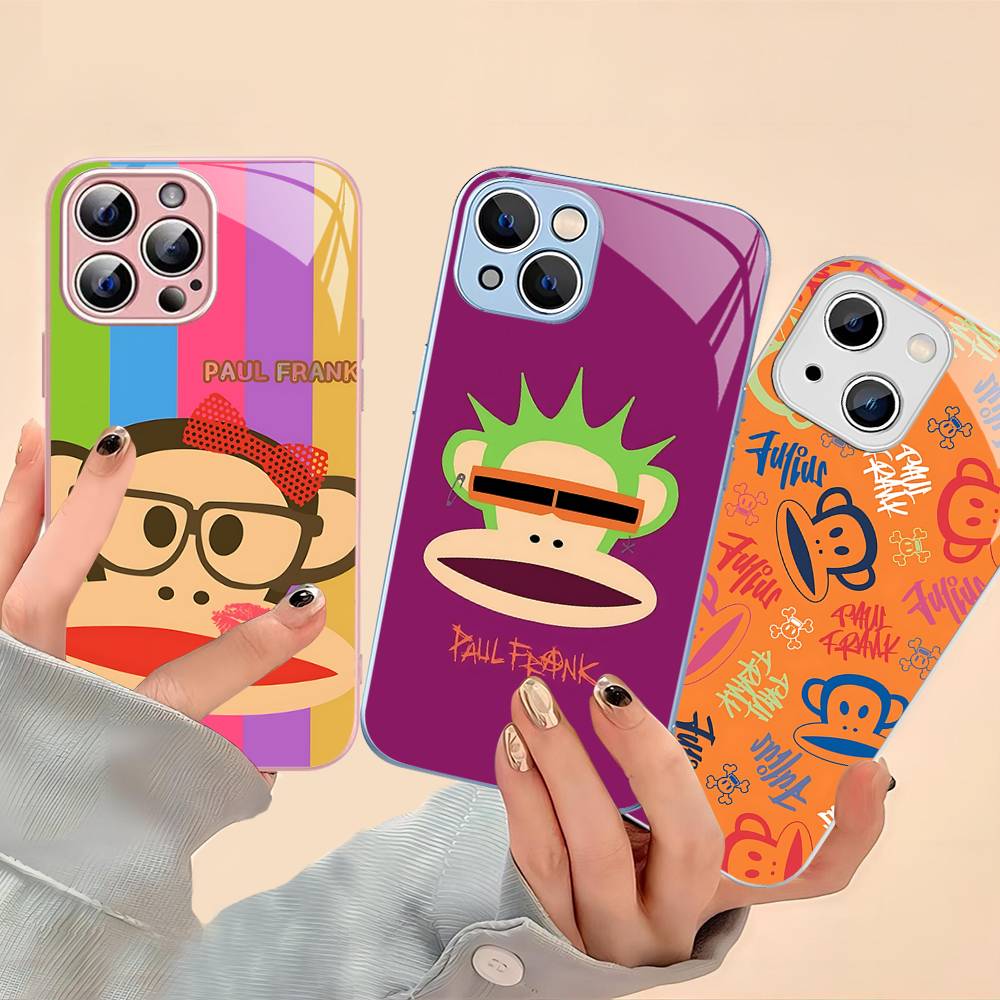 Classic Fashion Logo P-Paul F-Frank Tempered Glass For Iphone 14 13 12 11 Pro Mini XS MAX 14Plus X XS XR Cover