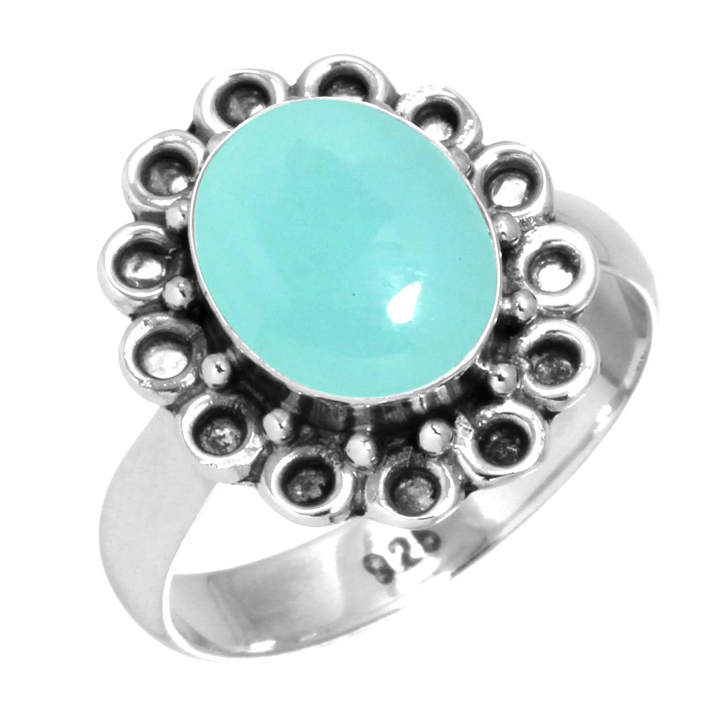 

Кольцо из стерлингового серебра 925 пробы с драгоценными камнями, ювелирные изделия ручной работы, подарок на День святого Валентина, аквамариновый халцедон, ракушка-ушка, синий солнечный камень, лабрадорит, пренит 5