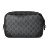 Gucci GG Emblem Brand Letter Pattern Zipper Closure Fabric Toiletry Bag Small Size Men's Black