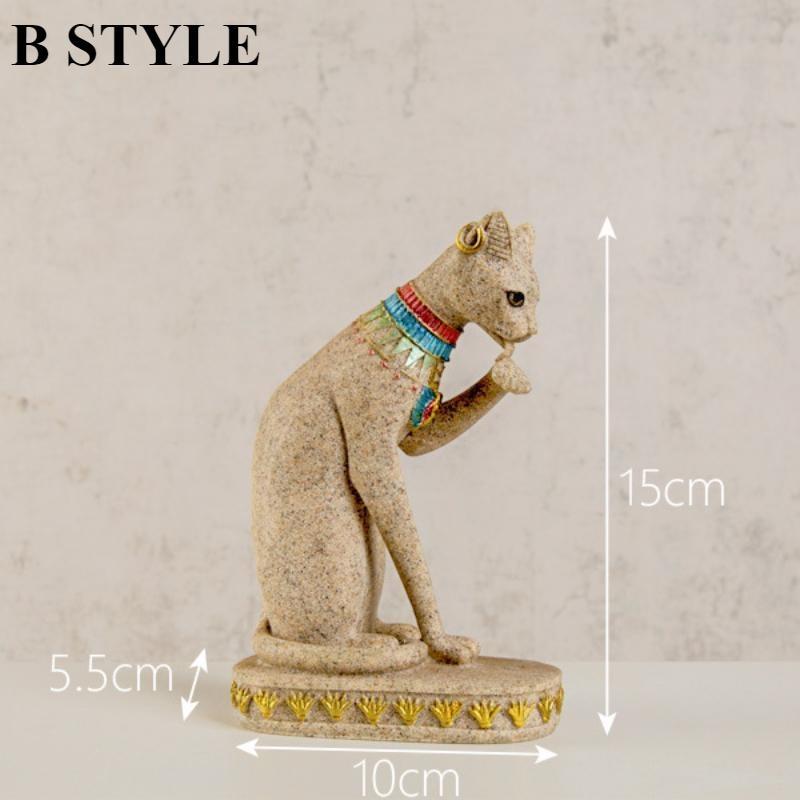 

1 шт. египетское украшение в виде кошки, украшения для гостиной, небольшие украшения из смолы, идеально подходит для домашнего наряда 1pc B style бежевый