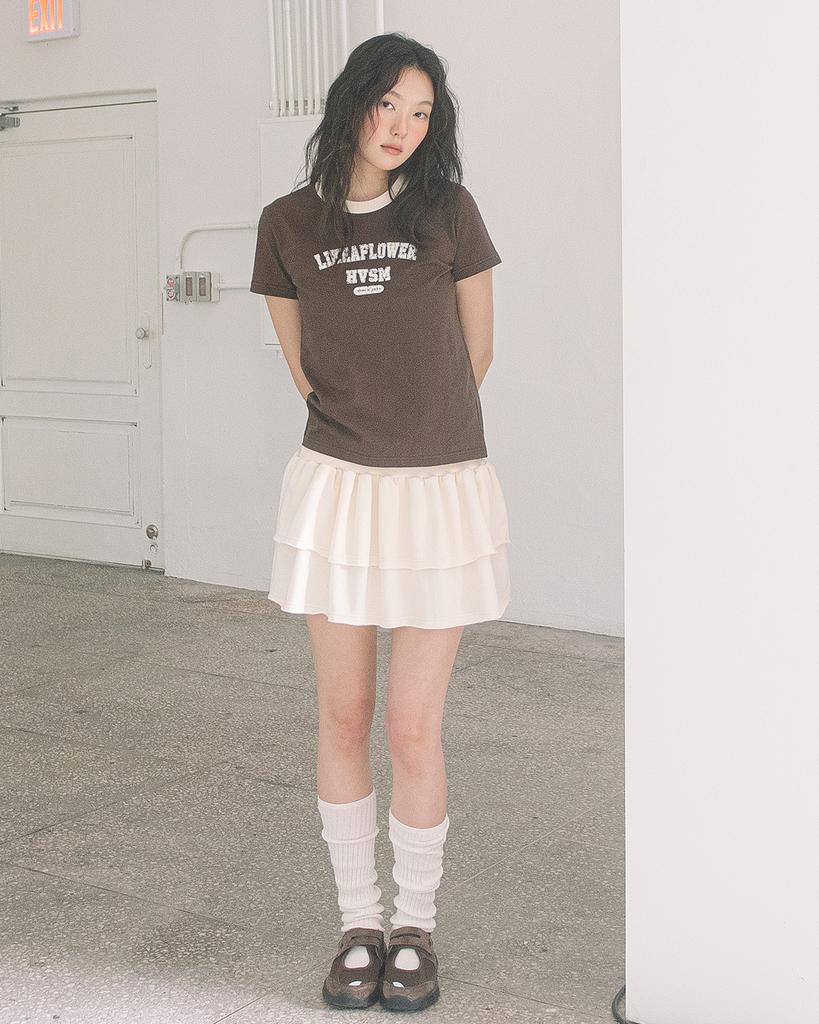 HAVISM Llf Neck S/S Tee(Brown)