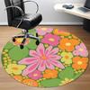 1pc Floral Pattern Office Round Area Rug, Indoor Mat Suitable For Office, Under Office Chairs Bedroom Living Room Home Decor, Room Deco
