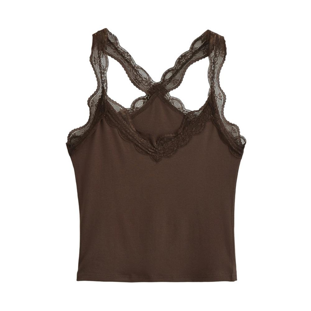 Hollow Lace Corset U-neck Lace Suspender Vest Elegant Ruffled Lace Camisole Ladies