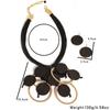 Fashion Statement Retro Geometric Ring Wooden Stitching Necklace for Women Wedding Party Accessory
