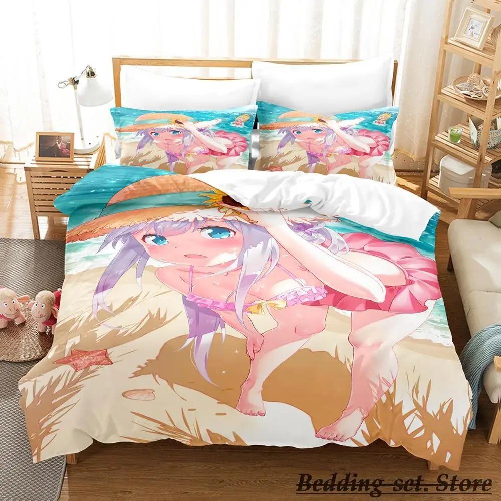 Sagiri Izumi Anime Bedding Set Single Twin Full Queen King Size Duvet Cover for Adult Kid Bedroom Decor