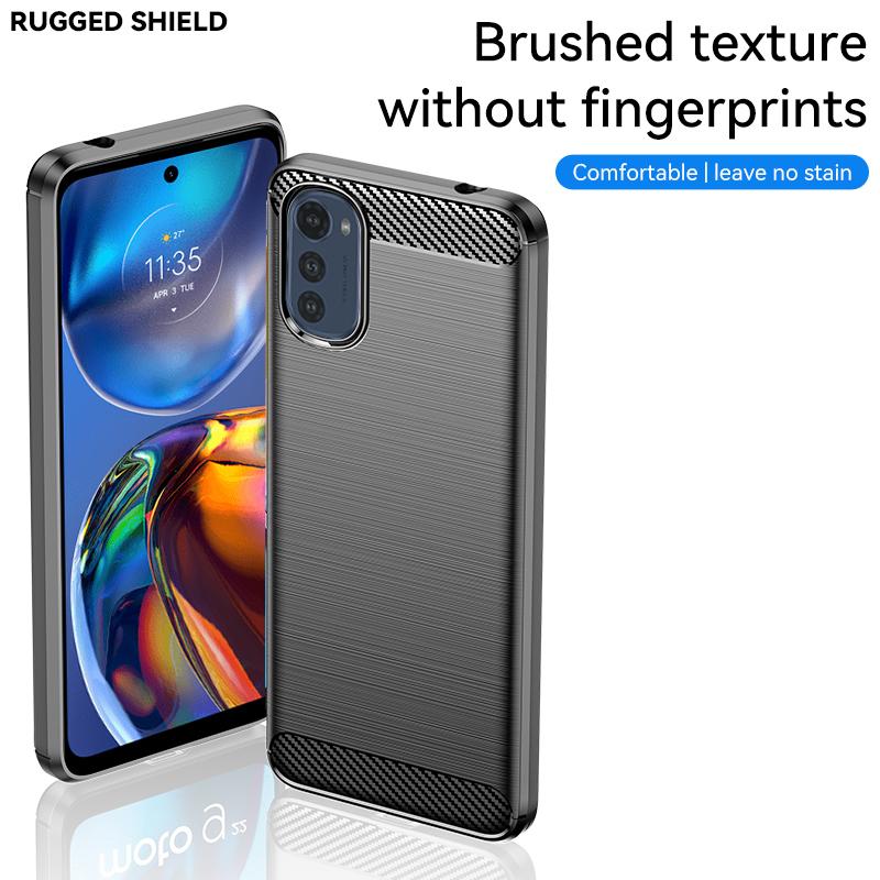 For Cover Moto E32S Case For Motorola Moto E32S Capa Carbon Fiber Bumper Back Shockproof Soft Case For Moto E 32 E32 E32S Fundas