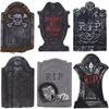 Halloween Foam Tombstone Skeleton Haunted House Stone Party Yard Decoration Door