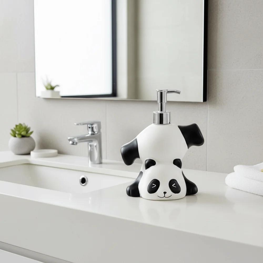 Cute Panda Soap Dispenser Press Bottle Container Cartoon Hand Sanitizer Bottle Animal Decorative Shampoo Soap Dispenser