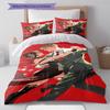 Juego de Ropa de Cama con Estampado de Dibujos Animados Colcha Funda de Colcha Funda de Almohada Decoración del Hogar Regalo de Cumpleaños (1 * funda nórdica + 2 * fundas de almohada, sin núcleo)