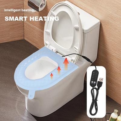 Asiento de inodoro calefactado universal en forma de U asiento de inodoro inteligente de temperatura constante asiento de inodoro de silicona con calefacción eléctrica