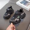Spring Mesh Breathable Kids Sneakers Velcro Closure Soft Sole Non Slip Casual Dad Shoes For Boys And Girls