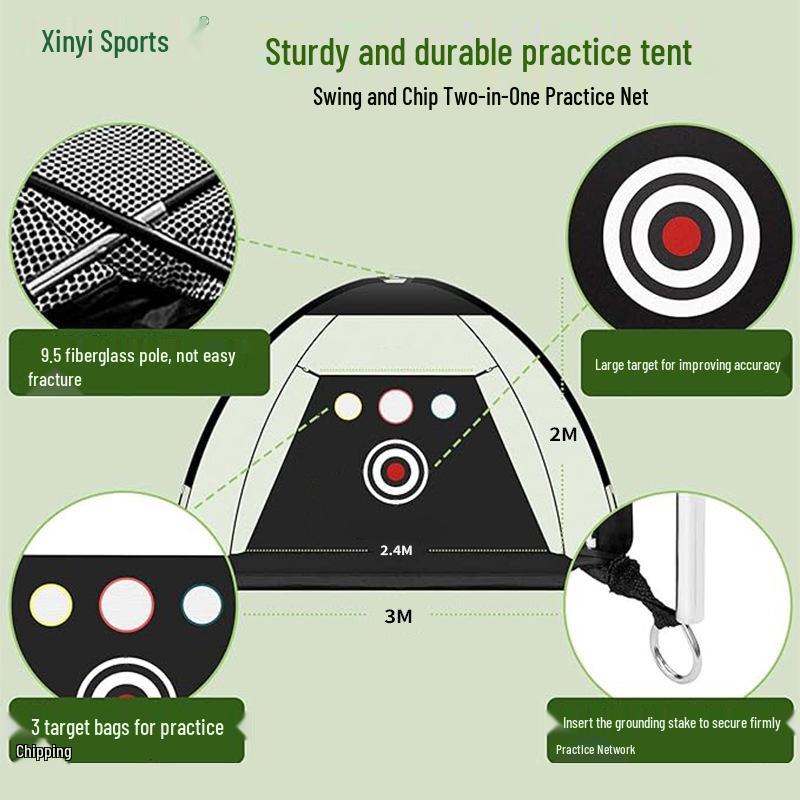 Temu Popular Outdoor Golf Practice Net Set for Swing and Chipping