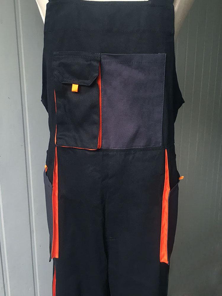 Japanese Fashion Unisex Pure Cotton Multi-Pocket Overalls with Custom Printing