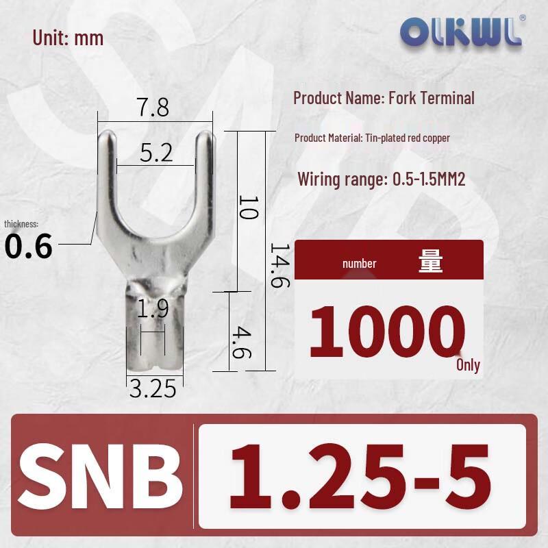 OLKWL Copper SNB UT Tinned Cold Press Terminal