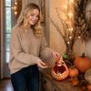 Halloween Pumpkin Resin Candy Jar Decorative Figurine for Home Table Centerpiece
