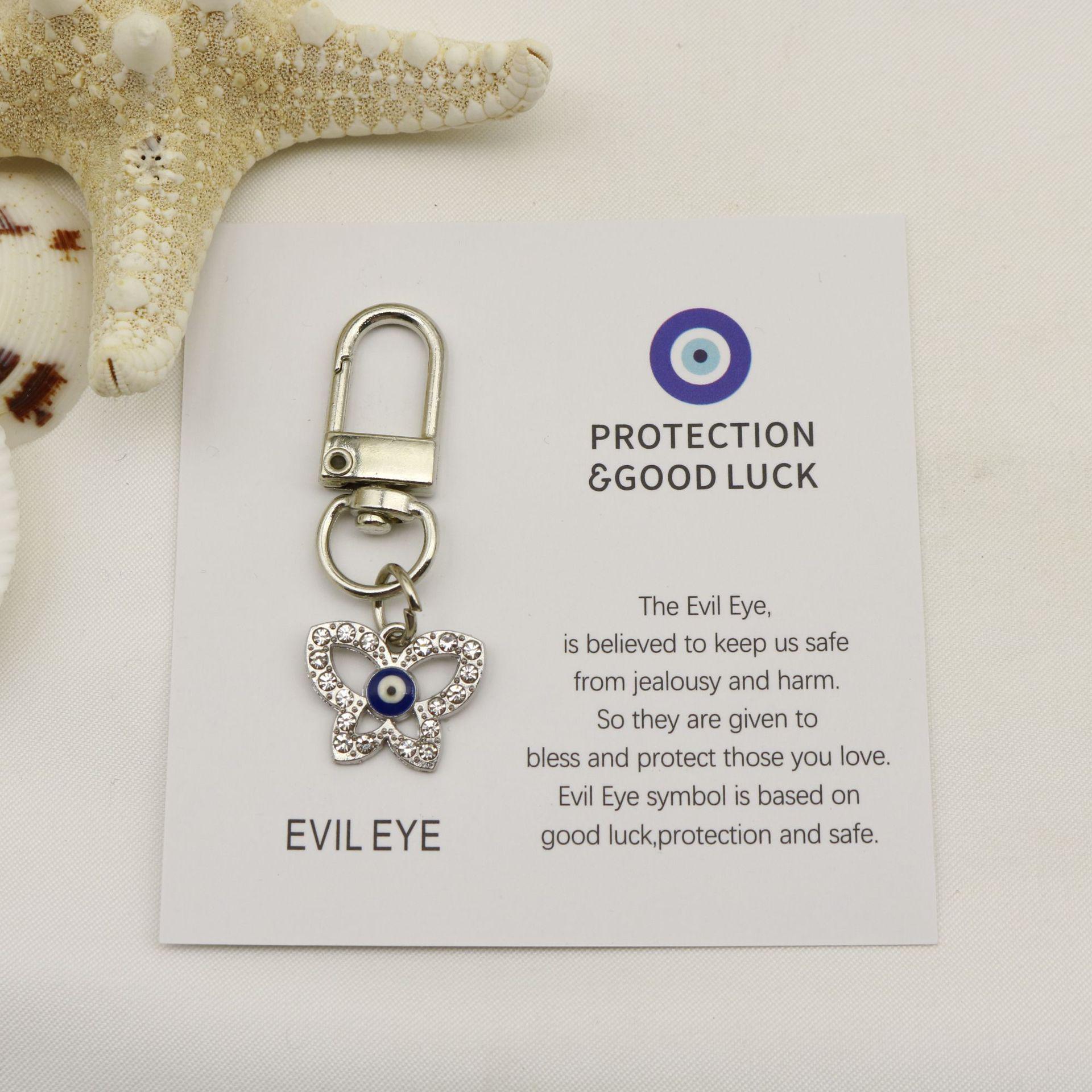Blue Evil Eye Keychain Pendant: Cross-Border Good Luck Protection Card