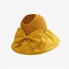 Hat Style Versatile Sweet Solid Color Bow Wide Brimmed Womens Hatscaps Sunshade
