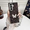 Applicable to Samsung ZFold7 folding glitter butterfly mobile phone case ZFold6 portable chain anti-drop zfold5 protective case