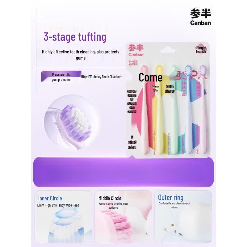 

Canban Wide Soft Toothbrush 5-Pack