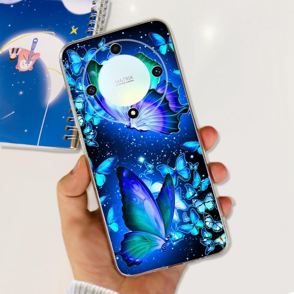 For Honor X9b 5G Case ALI-NX1 Cute Cat Butterfly Painted Cover Soft Silicone Phone Cases For Honor X9b X 9b HonorX9b Soft Fundas