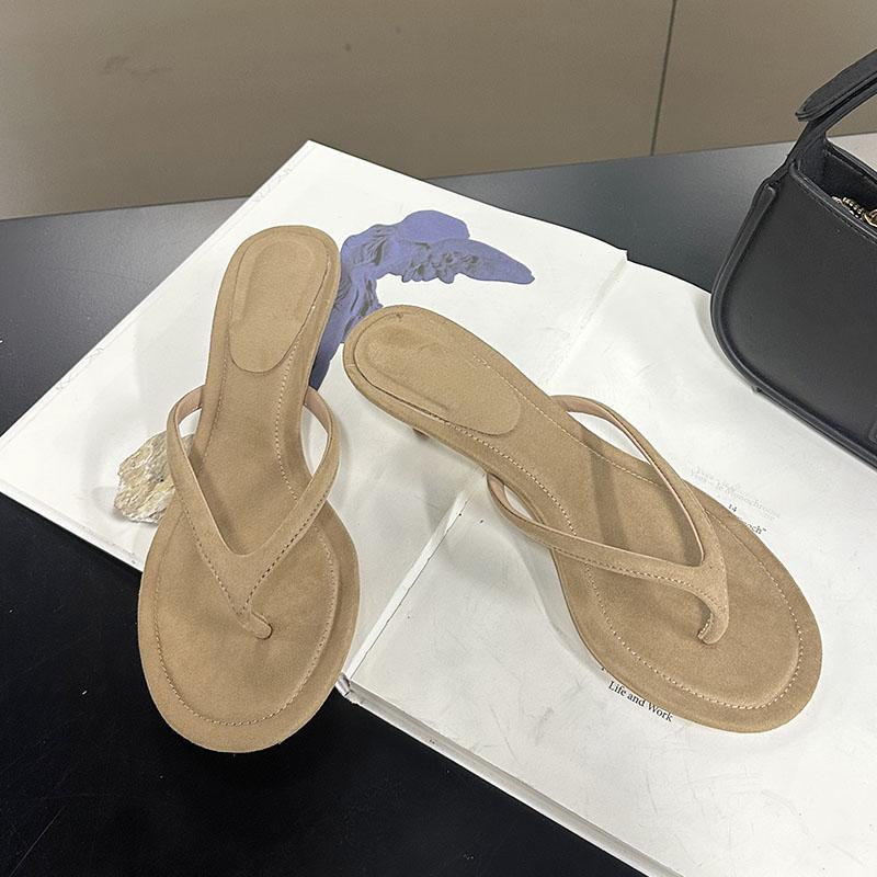 

Fashion Fashion Round Toe Ladies Heeled Sandals Slippers Shoes Female Flip flops Summer Beach Women Low Heel Sandals Slides Big Size 43 35 хаки