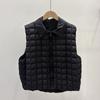 Autumn and winter new small plaid down vest women's short lapel loose large board fashionable simple vest