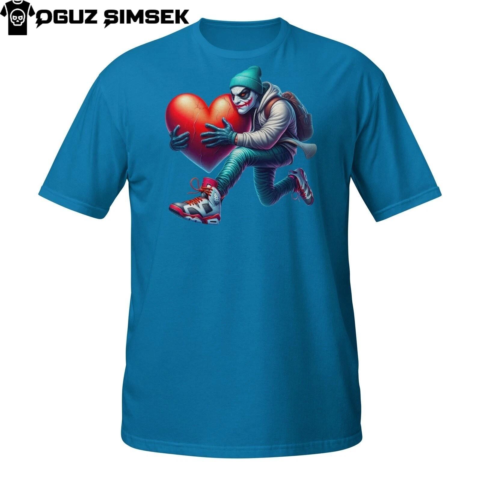 Halloween Joker T-Shirt Mens Womens Tees Top – Urban Villain on a Streetwear Heart Heist M