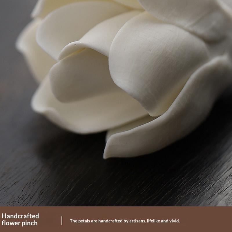 Ceramic Handmade Magnolia Flower Incense Stand Creative Indoor Zen Incense Holder Incense And Tea Ceremony Decoration Gift