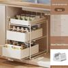 Multi-layer Kitchen Cabinet Pull-out Rack: Multi-functional Organizer & Seasoning Shelf