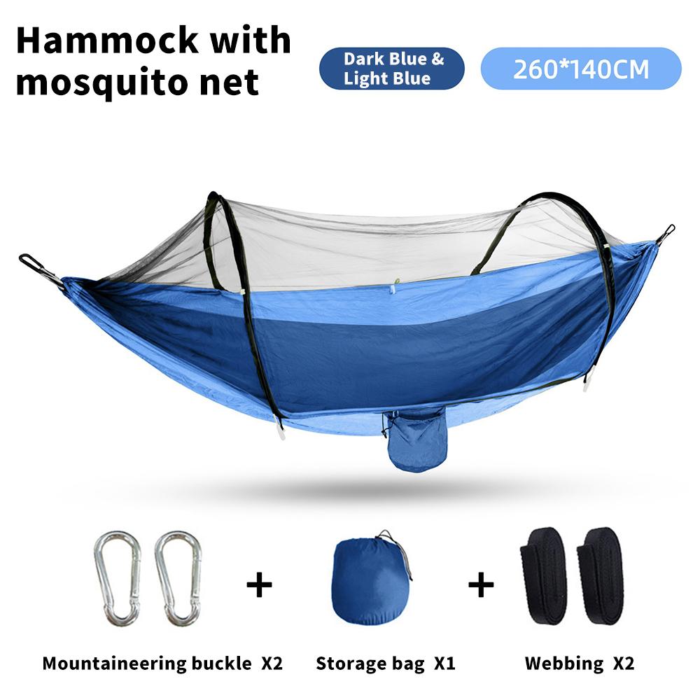 2024 Camping Hängematte mit Moskito Net Pop-Up Licht Tragbare Outdoor Parachute Hängematten Schaukel Schlaf Hängematte Camping Zeug