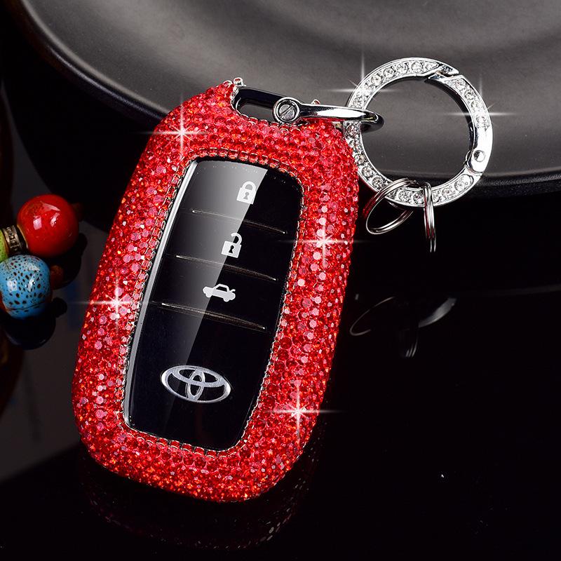 Compatible Toyota Key Case for Corolla, Camry, Avalon, RAV4, Venza, Highlander, and C-HR - Women's Buckle Design