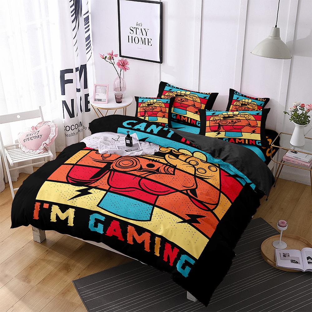 Gamepad Three-Piece Mobile Game Elements 3D Digital Printing Quilt Cover Bedding Four-Piece Set
