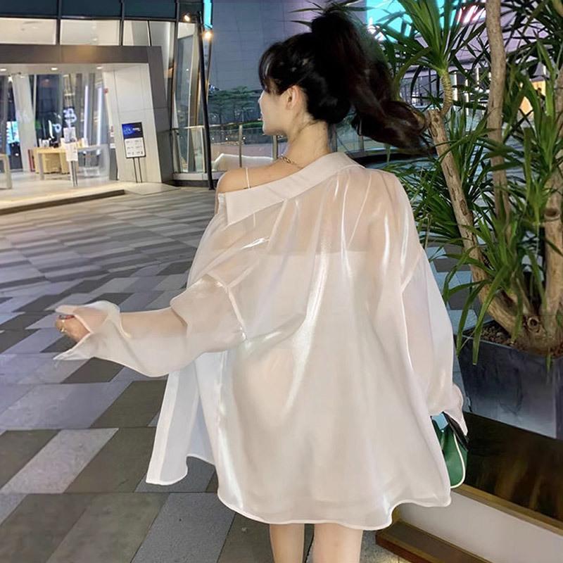 Französische Mode Perlgarn Damen Sommer Eis-Seide Langarm Strickjacke