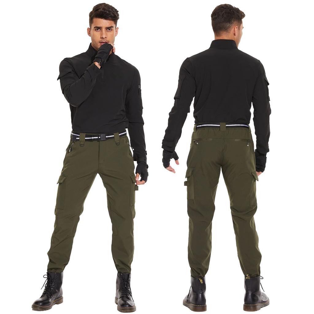 Mens Pants Ripstop Cargo Work Pants With  Multi-pocket And Zipper Water Resistant Breathable Hiking Camping Travel Fishing Construction Pants
