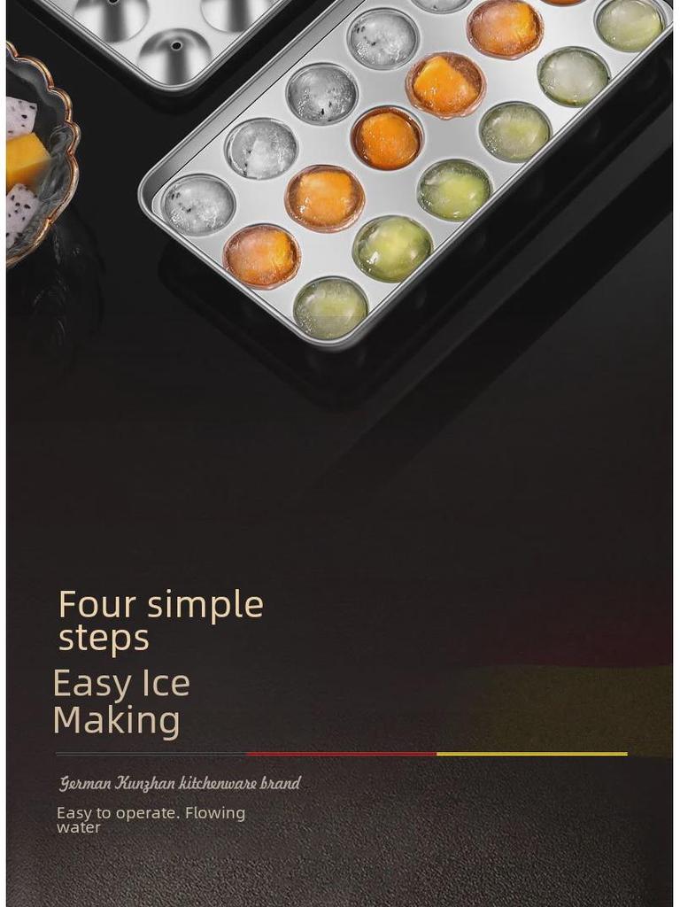 Eiswürfelform aus Edelstahl 304 mit Deckel zum Schnellfrieren