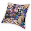 Federa per Cuscino Quadrata Collage Astratto Helene Fischer Poliestere Lino Velluto Stampata Zip Decorativa Federa per Cuscino Copricuscino per Auto 18"