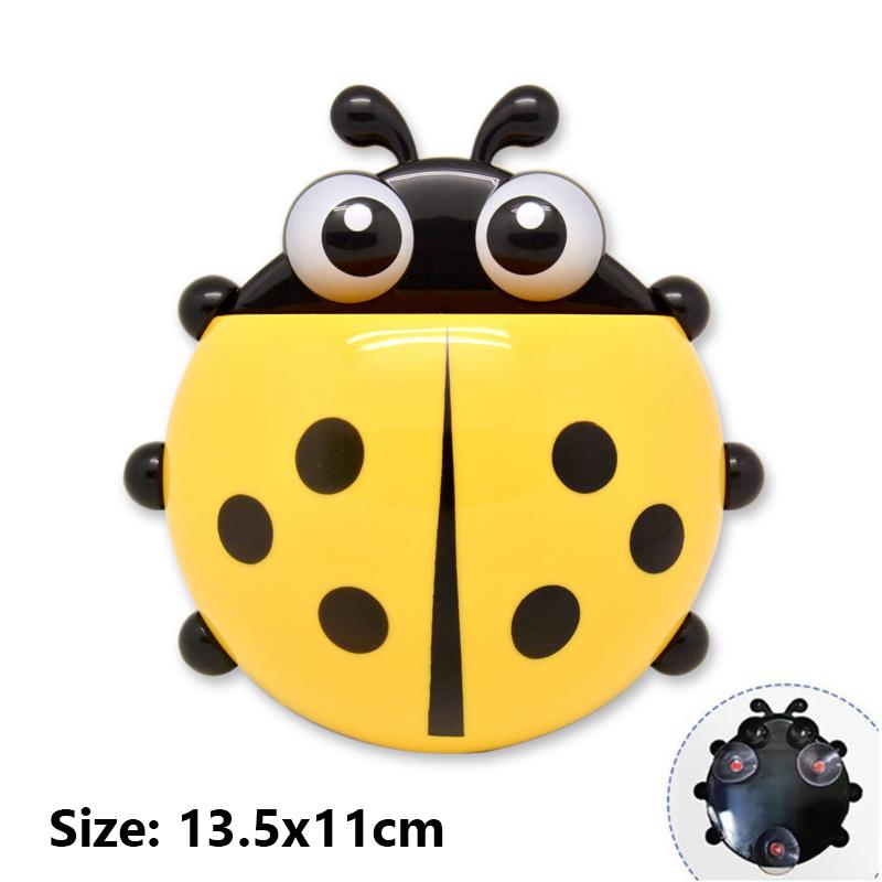 

1/2шт ванная комната мультфильм держатель зубной щетки мультфильм животное божья коровка насекомое зубная паста настенный держатель присоска стойка органайзер для ванной комнаты 1 PCS жёлтый