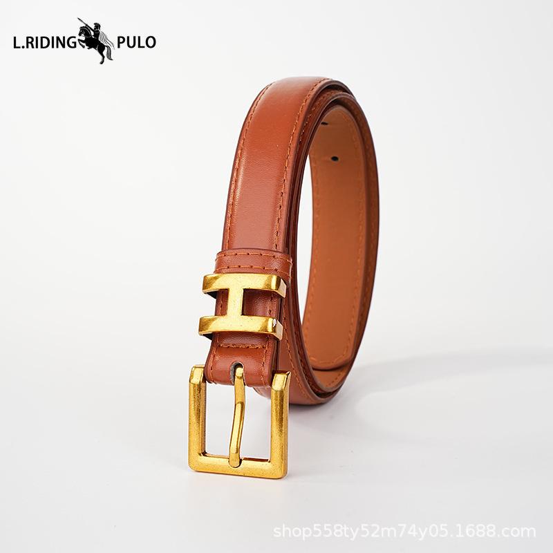 Women's Belt Versatile New Style Letter I-shaped Buckle Belt Women's Decorative Coat Trendy High-end Belt
